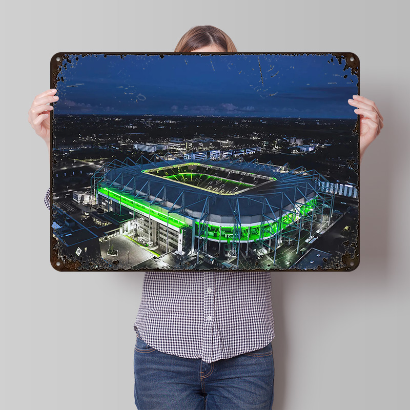 Retro Poster Gaming - Poster Cetak Borussia Monchengladbach Seni Dinding