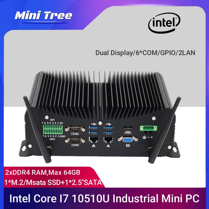 Intel Cpu Core I5 - Komputer Industri Tanpa Kipas 6xCOM GPIO