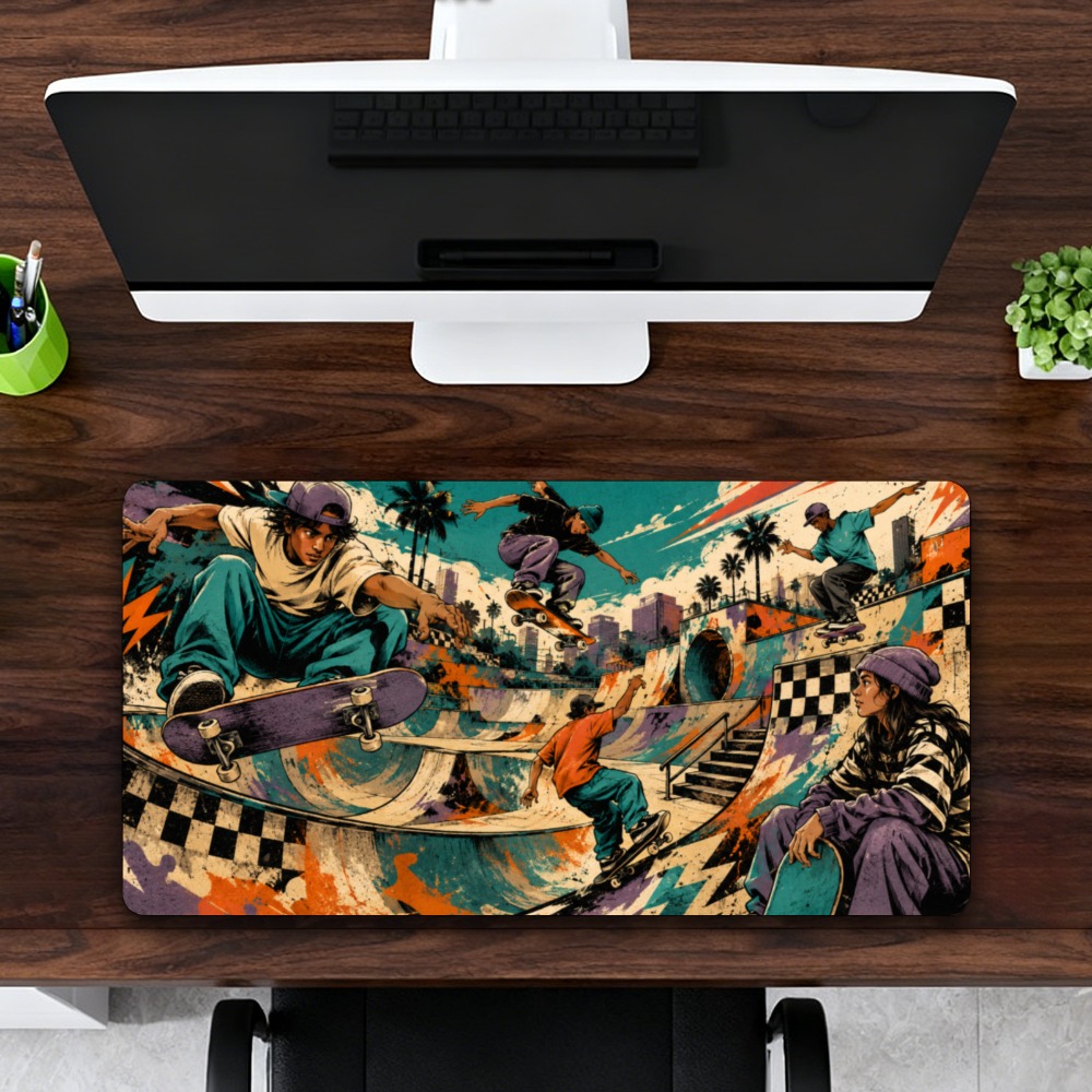 Mouse Gaming Retro - Alas meja taman skateboard keren bergaya