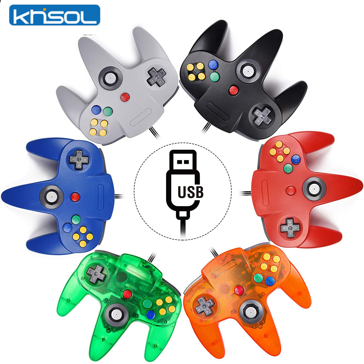 Nes Controller Usb - N64 kontroler klasik berkabel USB, aksesori