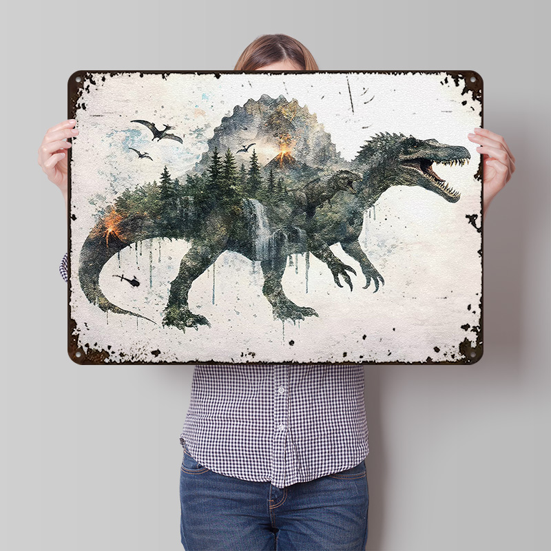 Poster Logam Spinosaurus Seni  - Retro Poster Gaming ulasan dan harga