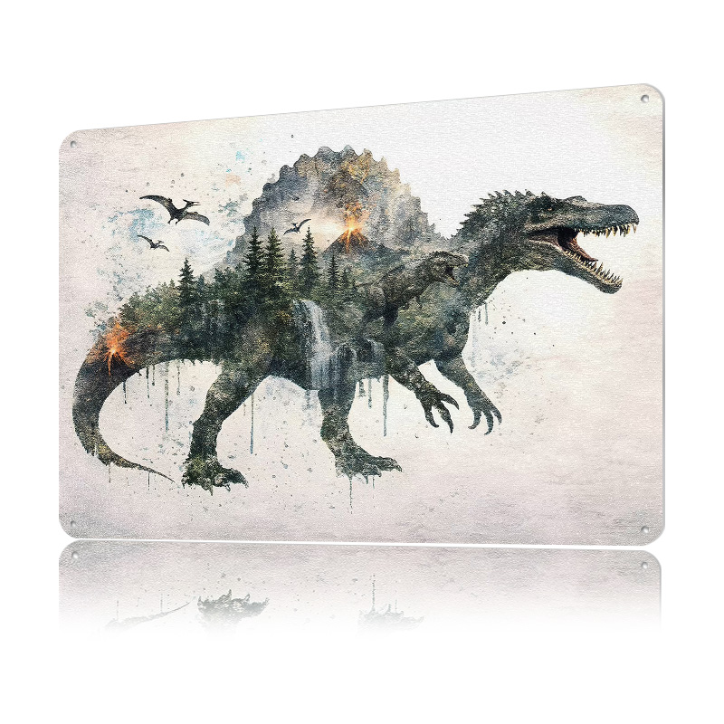 Poster Logam Spinosaurus Seni  - Retro Poster Gaming ulasan dan harga