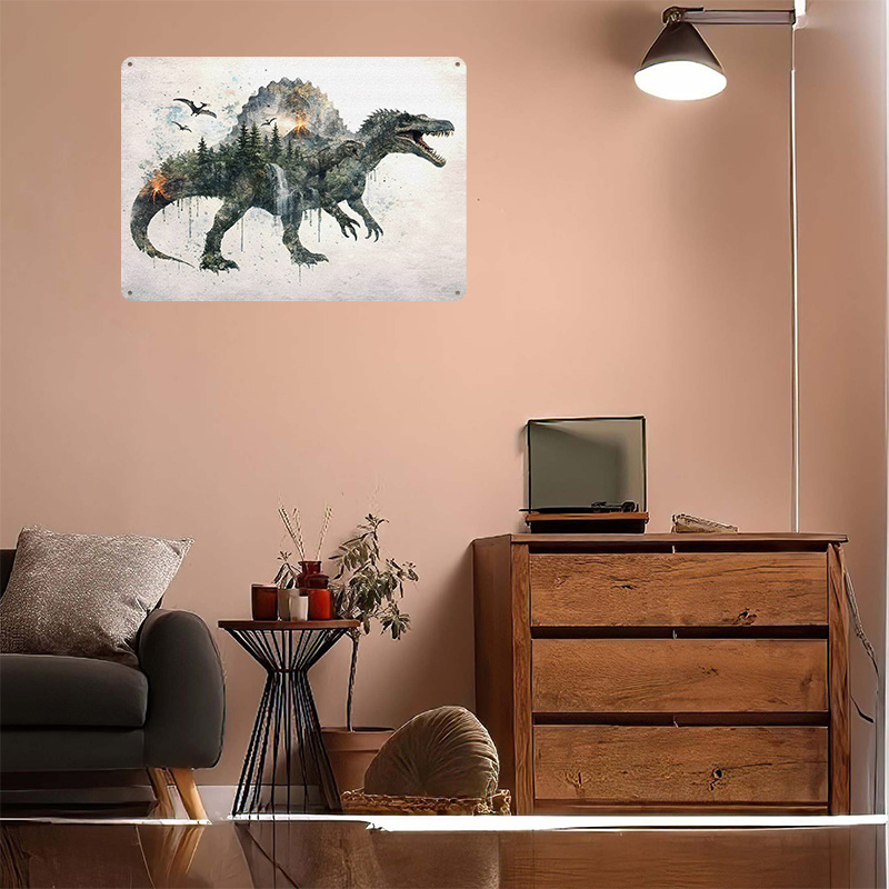 Poster Logam Spinosaurus Seni  - Retro Poster Gaming ulasan dan harga