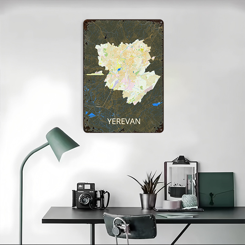 Poster Peta Kota Yerevan dari  - Retro Poster Gaming ulasan dan harga
