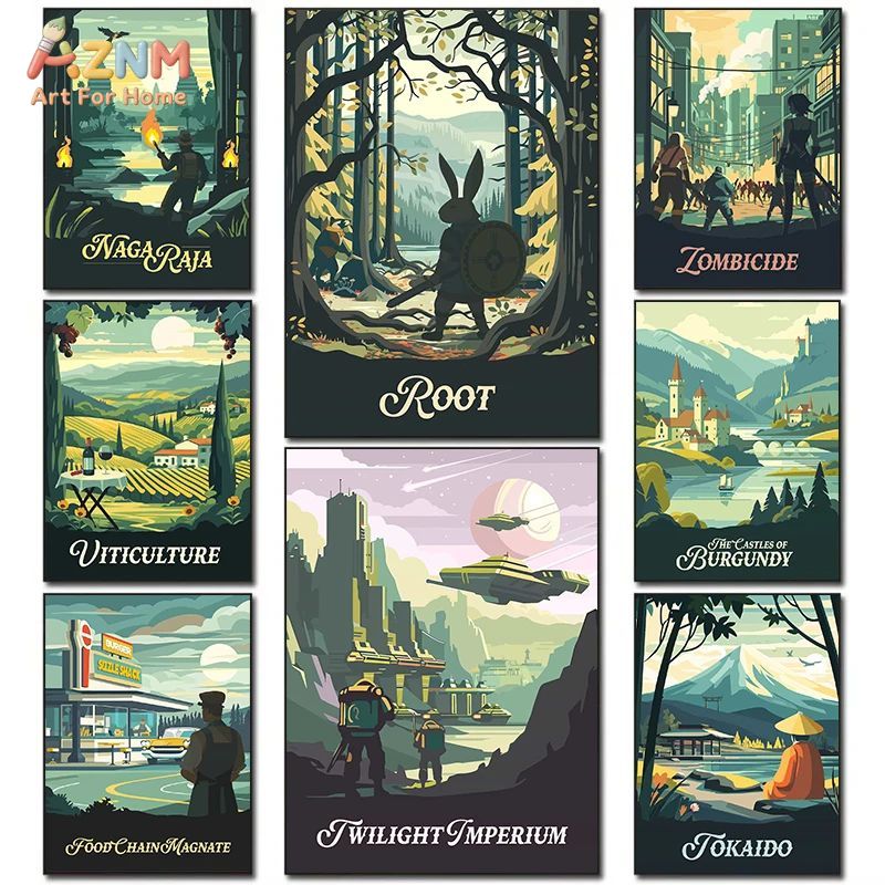 AZNM Retro Board Game Art Canv - Retro Poster Gaming ulasan dan harga