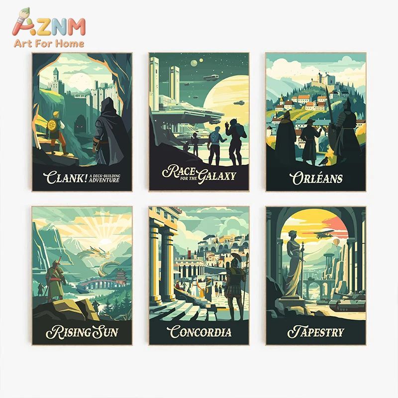 AZNM Retro Board Game Art Canv - Retro Poster Gaming ulasan dan harga