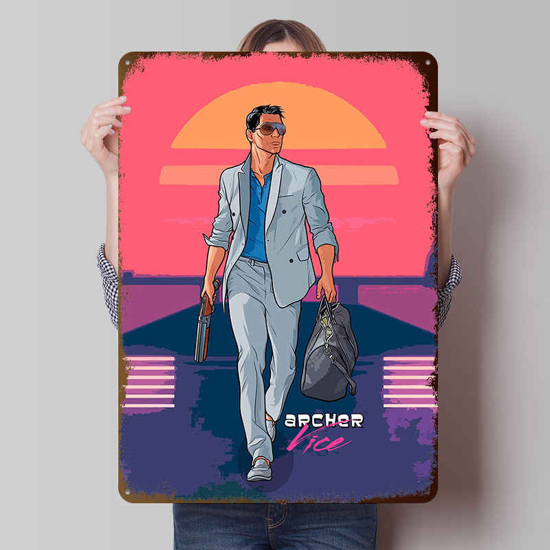 Poster Tinplate Archer Old Vib - Retro Gaming Vibe ulasan dan harga