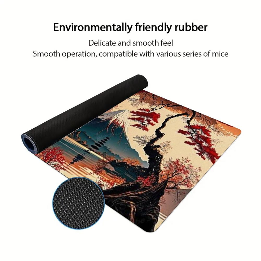 Ukiyo-e Red Maple Mount Fuji M - Retro Gaming Desk ulasan dan harga