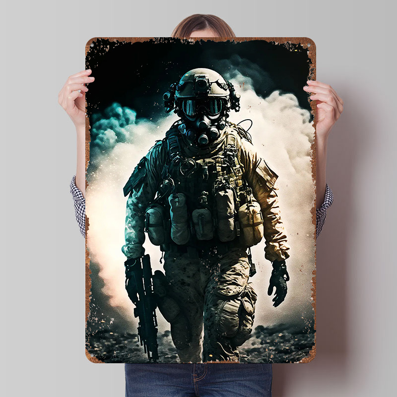 Poster Logam Troops Hunter Sen - Retro Poster Gaming ulasan dan harga