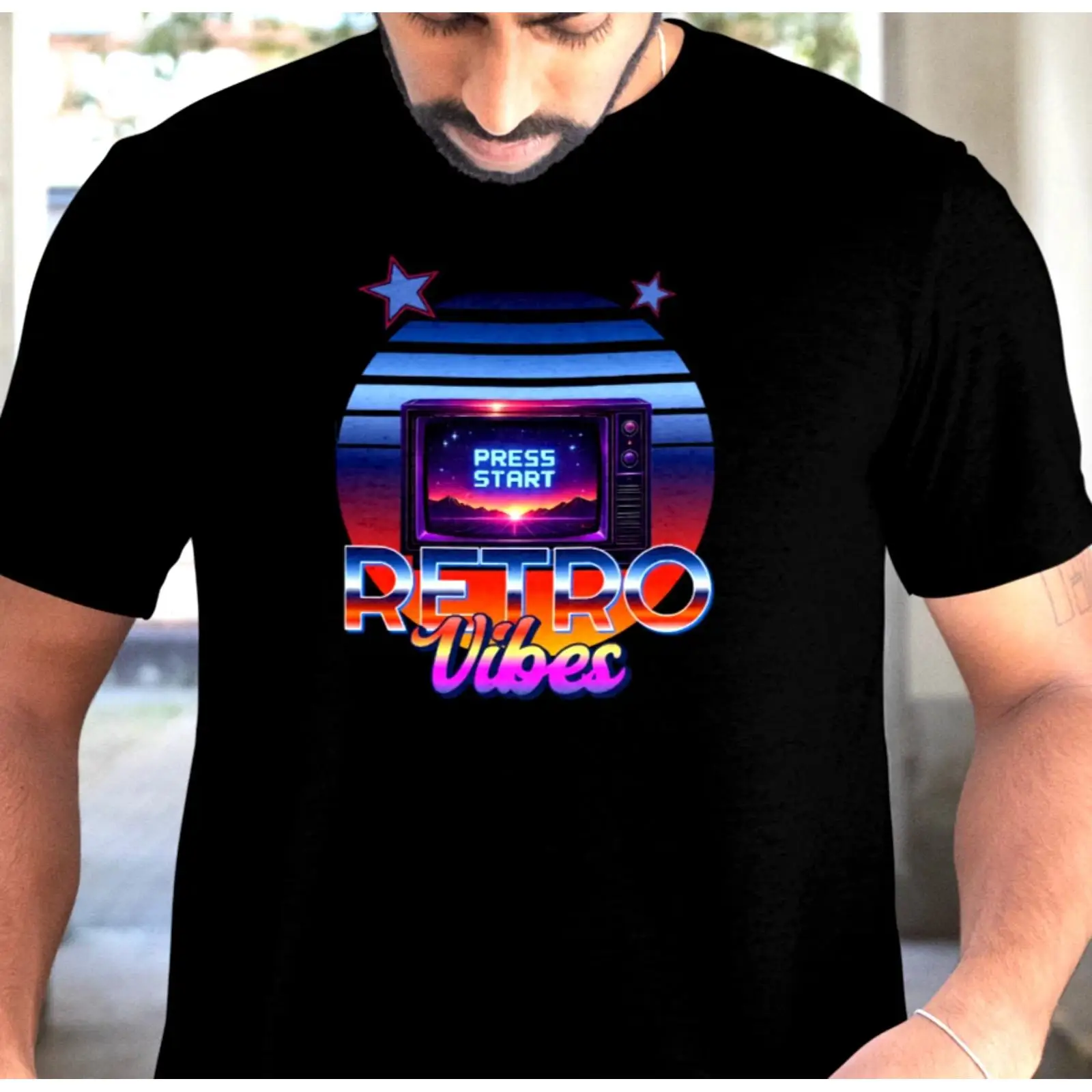 Kaos Retro Gaming Neon Gaya Kl - Retro Gaming Vibe ulasan dan harga