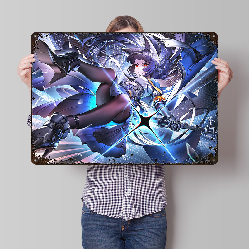 Poster Logam Hoshimi Miyabi Ze - Retro Poster Gaming ulasan dan harga