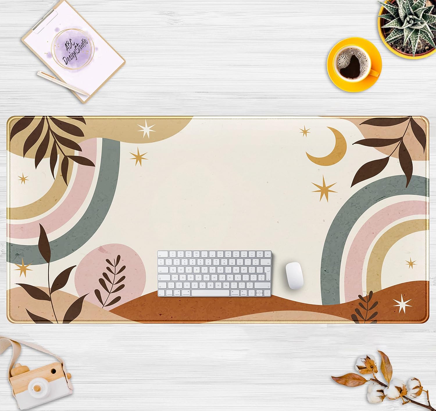 Alas Meja Abstrak Retro Boho – - Mouse Gaming Retro ulasan dan harga